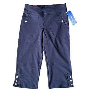 Danskin Blue Activewear Yoga Athletic Lounge Capri Pants .Size medium